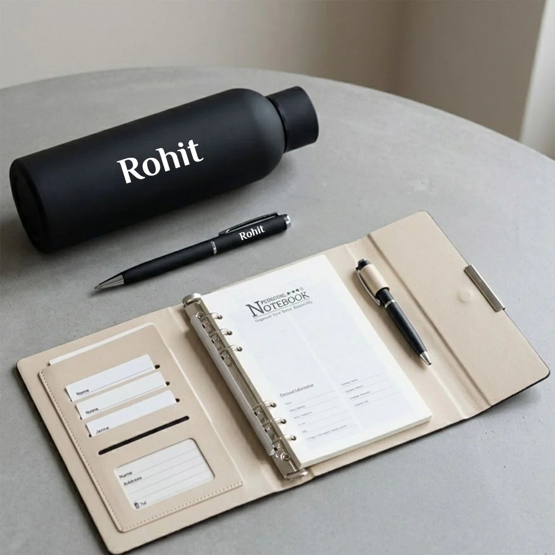 Corporate Office Essentials Gift Set with Diary, Bottle & Pen